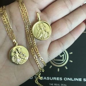 Mama Mary Medallion Necklace is real Gold 18k